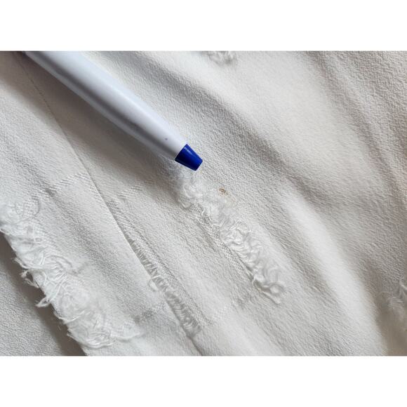 NWT Carolina Freese White Distressed Midi Dress Size 46 Italy Lagenlook Resort - Picture 11 of 11